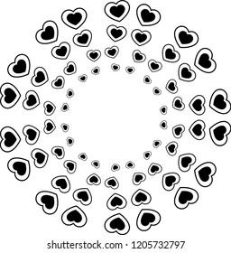 Cute Black heart circle frame