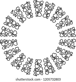 Cute Black heart circle frame