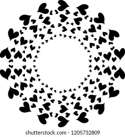Cute Black heart circle frame