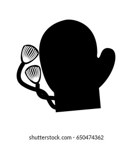 cute black icon christmas glove