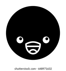 cute black kawaii emoticon face