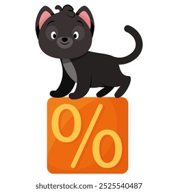 Cute Black Kitten On Sale For Halloween Sale