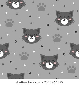 Diseños de moda de Vector de gatito negro lindo.