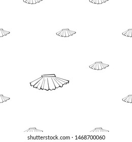 Cute black line seamless pattern with skirt. Simple doodle hand drawn art. Vector linear design on white background.