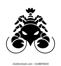Cute black little lobster cartoon