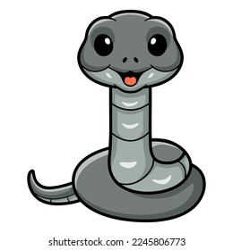Cute black mamba snake cartoon