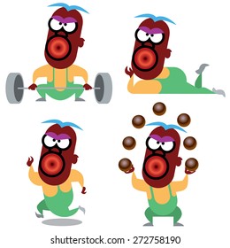 Cute black man character versions