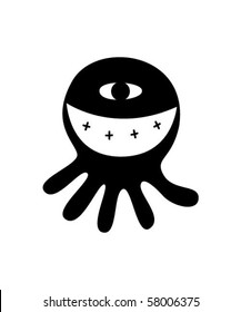 cute black monster doodle