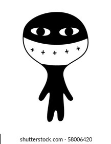 cute black monster doodle