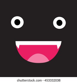 cute of black  monster  face  cartoon vector eps.10