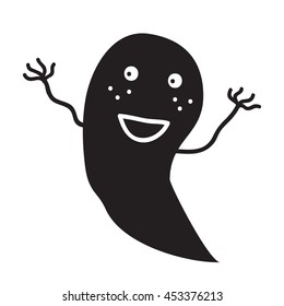 cute black monster or  ghost  vector eps.10