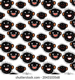 cute black monster patternn design background vector eps.10