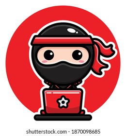 süßer schwarzer Ninja-Spielrechner