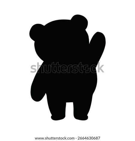 Cute Black Panda Waving Hello Isolated on White Background Cartoon Vector Illustration Friendly Greetings and Childrens Design Element
