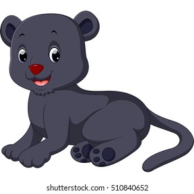 Cute black panther cartoon