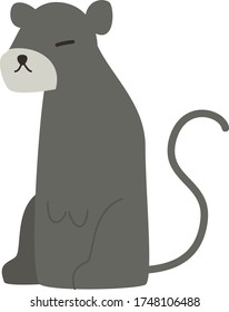 Cute black panther Cartoon, Vector illustration black panther on a white background. Drawing for children