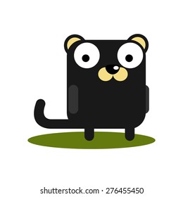Cute Black Panther with Large Eyes cartoon