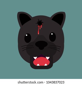 Cute black panther vector