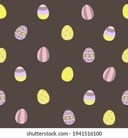 Patrón negro lindo con huevo. Feliz Pascua sin costura. Textiles para niños. Libro de recortes de papel digital.