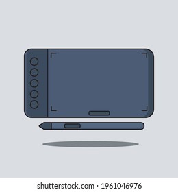 cute black pentablet design on a pretty white background