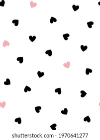 Cute black and pink emo heart