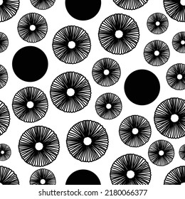 Cute  black polka dots. Abstract seamless pattern.  Can be used in textile industry, paper, background, scrapbooking.
