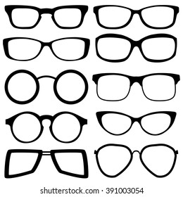 Cute black retro glasses vector Illustration