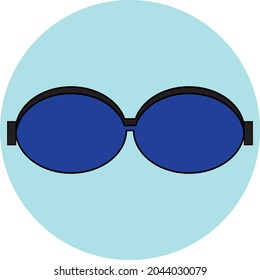 cute black round glasses logo