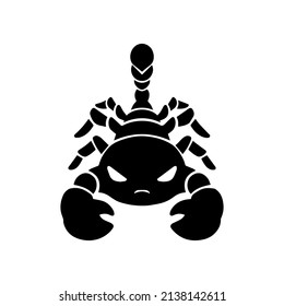 Cute black scorpion cartoon character