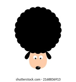Cute black sheep cartoon character flat vector design.