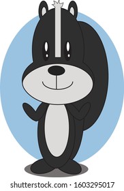 cute black skunk animal sticker