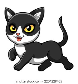 Cute black smoke cat cartoon