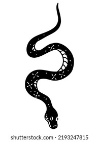 Cute Black Snake Drawing Illustration Transparent Stock Vector (Royalty ...