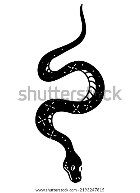 Cute Black Snake Drawing Illustration Transparent Stock Vector (Royalty ...