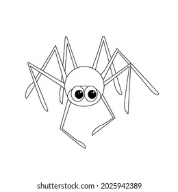 Cute black spider, traditional Halloween symbol, cartoon.Halloween party.For t-shirt print,greeting card,poster and other uses. Vector illustration.