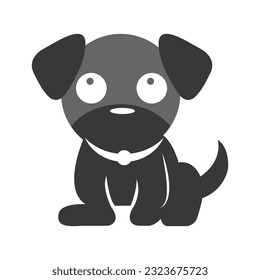 Cute black vector puppy Illustration