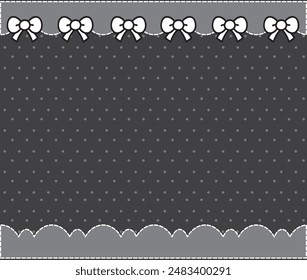 Cute black wallpaper with polka dot, lace, ribbon and dashed line.
Wallpapers, themes, banners, cards, flyers and social media.