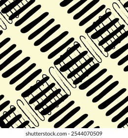 Lindas formas abstratas preto e branco padrão de linha diagonal