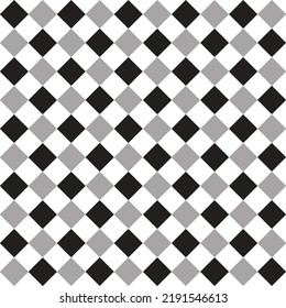 Cute Black White BW Grey Diamond Square Abstract abstract Shape Element Gingham Checkered Tartan Plaid Scott Pattern Illustration Wrapping Paper, Picnic Mat, Tablecloth, Fabric Background