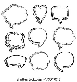 cute black and white doodle bubble chat or speech