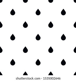 Cute black and white drop pattern with flat drops. Sweet vector monochrome drop pattern. Seamless drop pattern for textile, wallpapers, wrapping paper, cards and web.