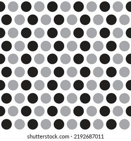 Cute Black White Grey Polkadot Circle Round Sphere Abstract Shape Element Gingham Checkered Tartan Plaid Scott Pattern Illustration Wrapping Paper, Picnic Mat, Tablecloth, Fabric Background