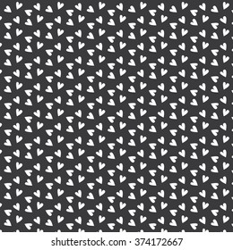 cute black and white hearts pattern