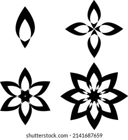 Cute black white vector oriental ornament set for to using different design in borders, frames, wallpaper, coloring books