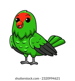 Cute black winged lovebird cartoon