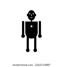 cute black wooden doll vector