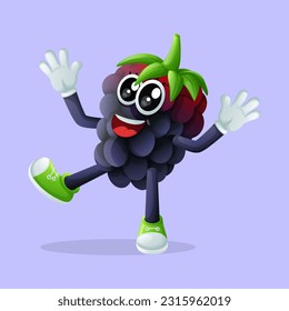 Cute blackberry character smiling with a happy expression. Perfect for kids, merchandise and sticker
