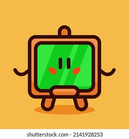 Cute blackboard cartoon vector icon illustration 