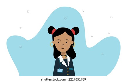 Cute black-haired nurse girl with earrings