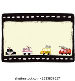 bonitinho vazio comunidade equipes de resgate ambulância emergência carros projeto de veículo para nome etiqueta adesivo escola memorando livro pastel creiom doodle aquarela ilustração etiqueta clipart